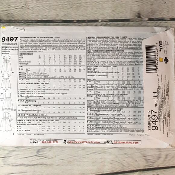 Simplicity 9497 Sewing Pattern Girl's Dresses w/Purse Patterns Sz HH (3, 4, 5, 6 - Picture 6 of 10